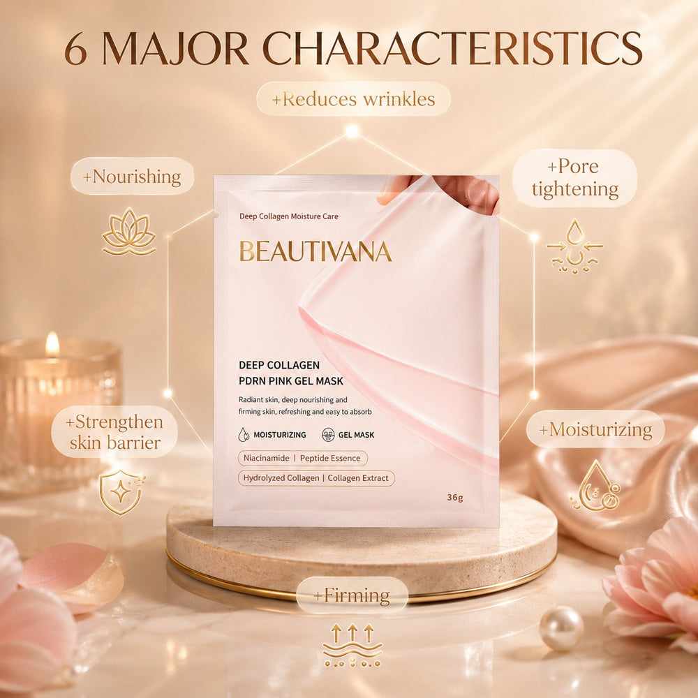 Beautivana PDRN Pink Collagen Gel Mask – 4-Pack