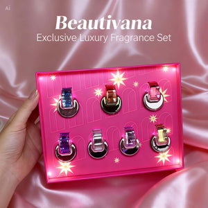 Luxury Capsule Perfume Gift Set – 8 Piece Mini Fragrance Collection in Premium Pink Box | Beautivana Exclusive