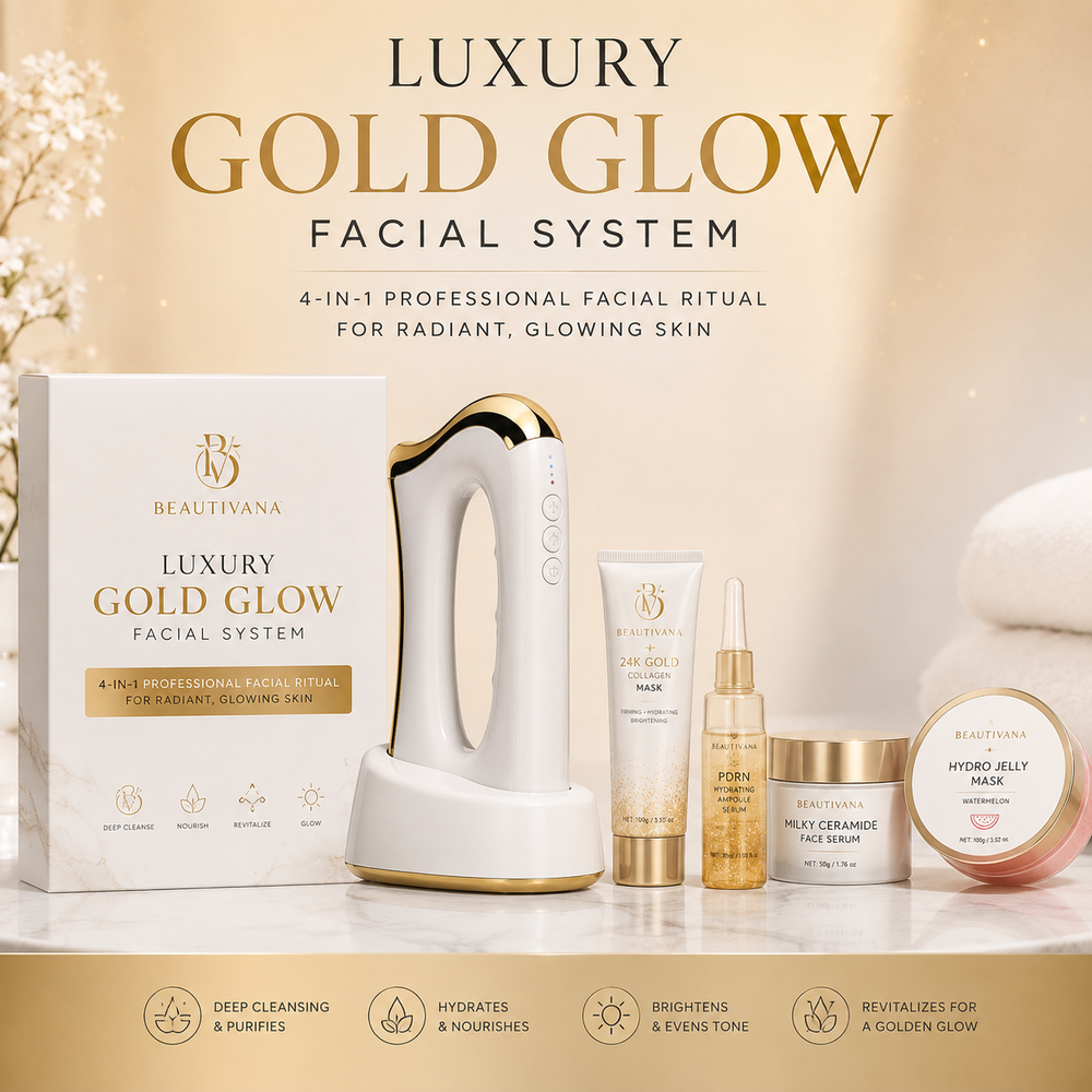 Beautivana Luxury Gold Glow Facial System – 24K Gold, PDRN & EMS Beauty Ritual