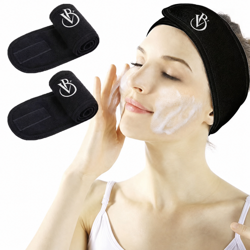 Beautivana Microfiber Skincare Headbands – 2 Pack, suitable for face cleansing and skincare routines.