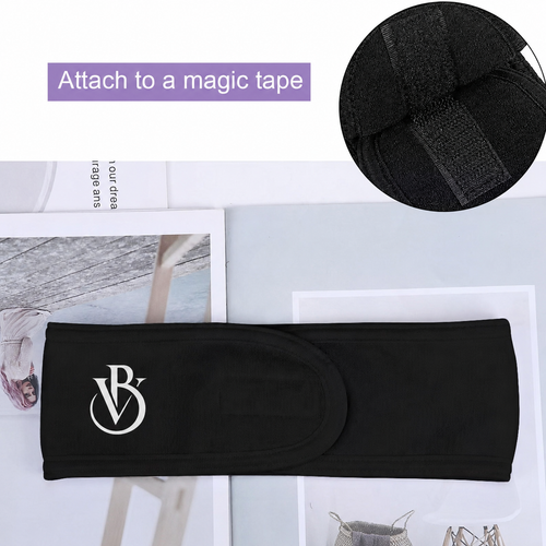 Beautivana Microfiber Skincare Headbands showing adjustable closure and soft material for hair management.