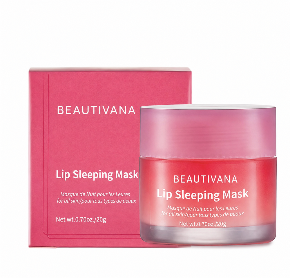 Beautivana Moisturizing Lip Sleeping Mask in packaging, perfect lip sleeping mask for dry lips.