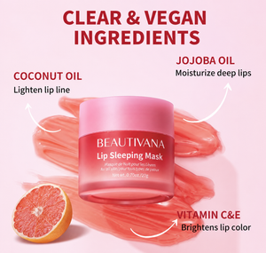 Beautivana Lip Sleeping Mask with coconut, jojoba oil, and vitamin C&E, ideal lip sleeping mask for dry lips.