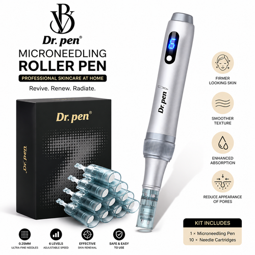 Beautivana Wireless Microneedling Pen Kit – Professional skincare device with adjustable speed settings and needle cartridges.