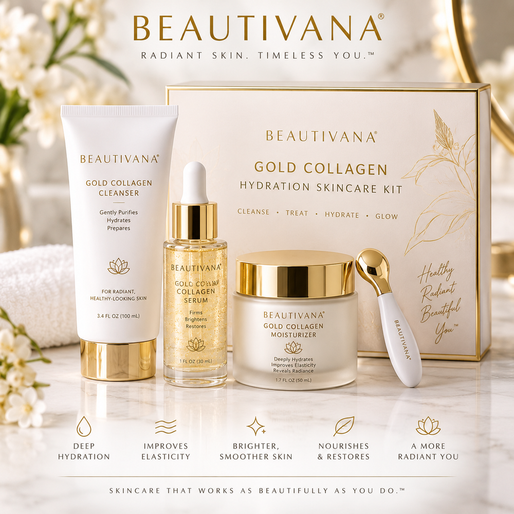 Kit de Cuidado de la Piel Hidratante con Colágeno y Oro Beautivana