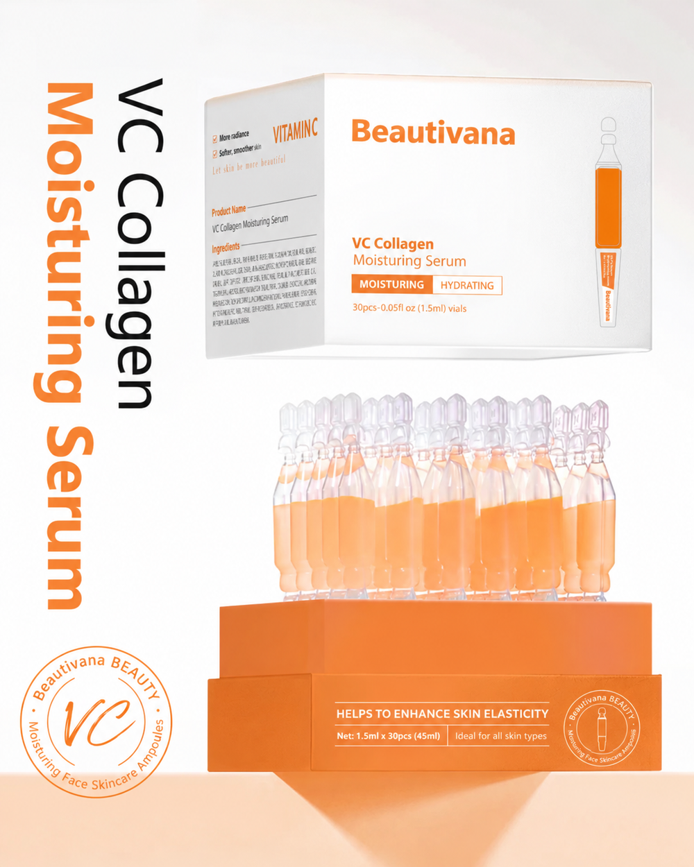 Beautivana Vitamin C Collagen Serum Ampoules 30 Count product image