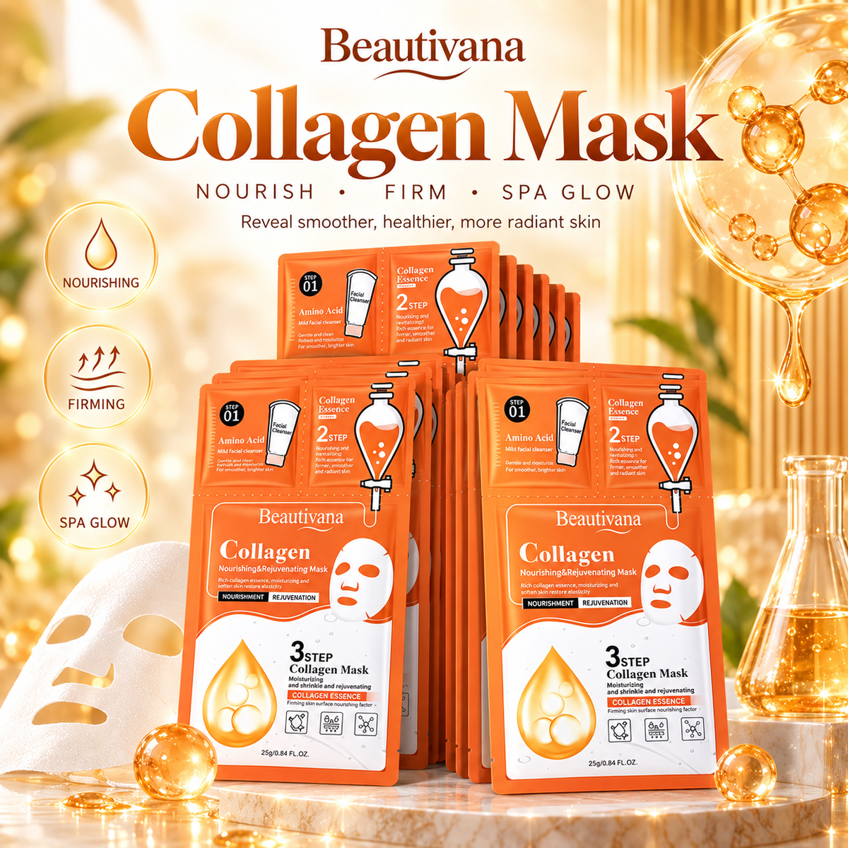Beautivana 4-Piece Hydrating Facial Mask Set product image