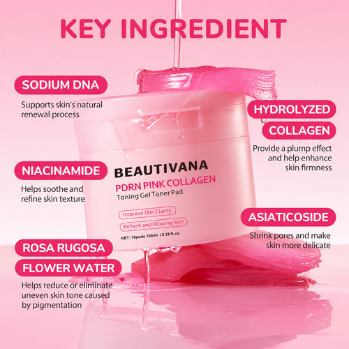 Beautivana PDRN Pink Collagen Toner Pads 70 Count product image
