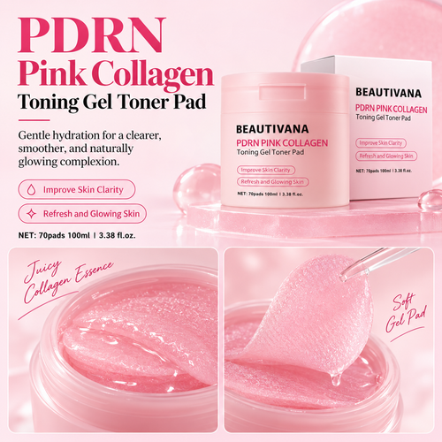 Beautivana PDRN Pink Collagen Toner Pads 70 Count product image