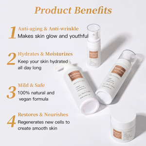 Beautivana four-piece skincare set with cleanser, toner mist, serum and moisturizer