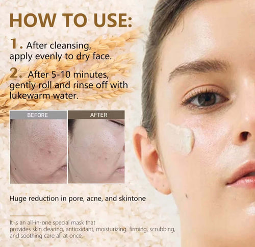 "Before and after images showing skin improvement, with visible reduction in pores and texture on a light background."