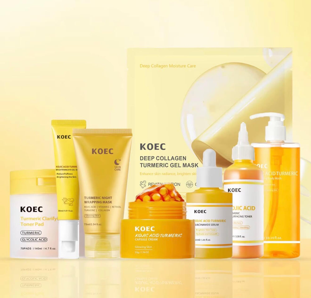 KOEC Golden Glow Turmeric Skincare Set – Kojic Acid Brightening, Collagen Hydration & Dark Spot Repair System product image