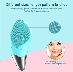 Beautivana Sonic Facial Cleansing Brush – Waterproof Silicone Face Scrubber, Deep Pore Cleanser, 6 Speeds, Glow Skin Tool