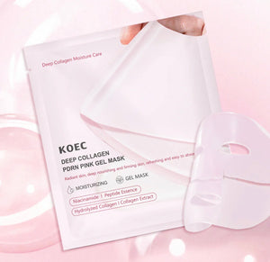 KOEC Deep Collagen PDRN Pink Gel Mask – 4‑Pack / Jelly Sheet Mask for Deep Hydration & Firmness