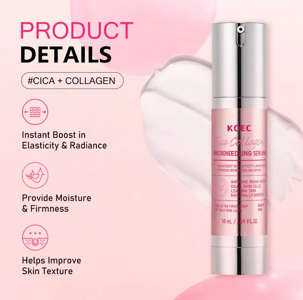 KOEC Cica Collagen Microneedling Serum – Repair & Radiance Booster with Niacinamide + Centella + Collagen