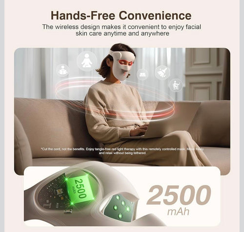 Beautivana 3D Wireless LED Light Therapy Face Mask – 7 Color Rejuvenation for Anti-Aging, Acne & Skin Renewal