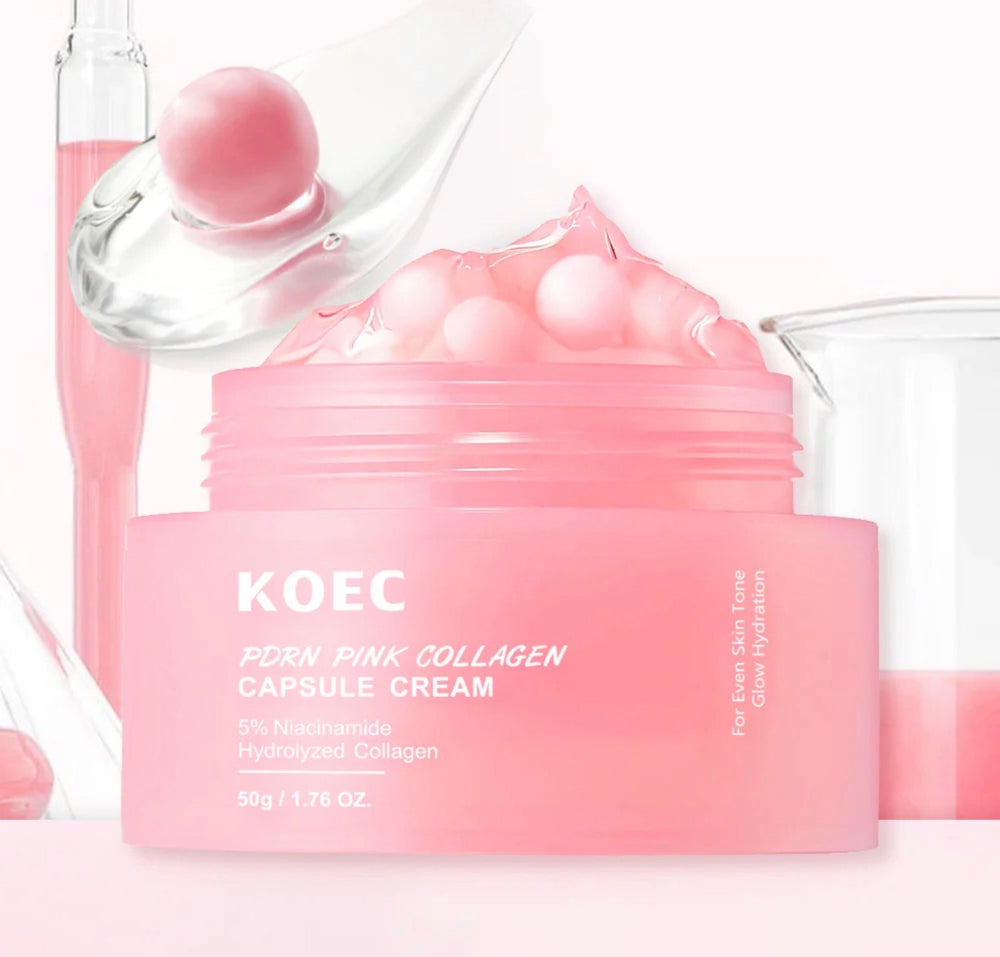 KOEC PDRN Pink Collagen Capsule Cream – 5% Niacinamide & Hydrolyzed Collagen (50g)