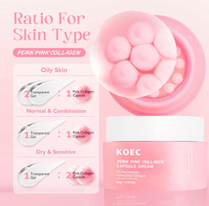 KOEC PDRN Pink Collagen Capsule Cream – 5% Niacinamide & Hydrolyzed Collagen (50g)