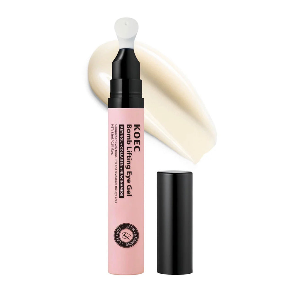KOEC Bomb Lifting Eye Gel with Retinol, Collagen & Niacinamide – Firming & Brightening Under Eye Care