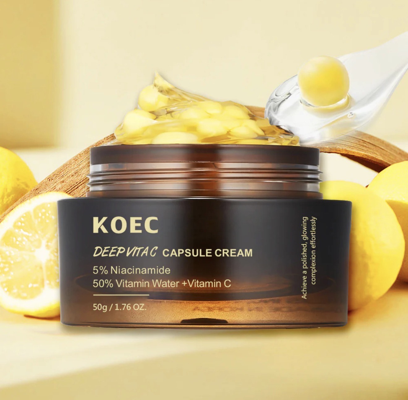 KOEC Deep Vita C Capsule Cream – Brightening & Hydrating Vitamin C Moisturizer | 50g