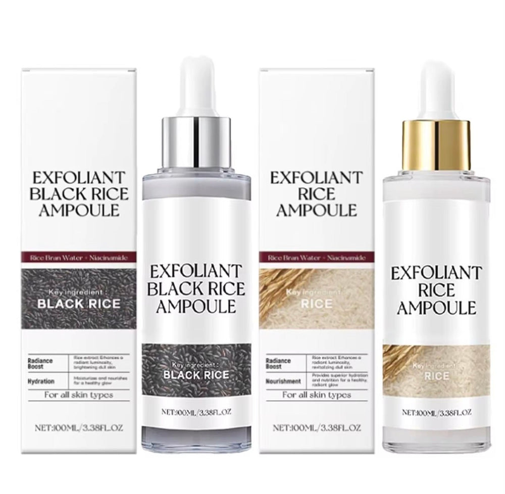 KOEC Exfoliant Rice & Black Rice Ampoule Duo – Radiance & Texture Repair (100 mL each)