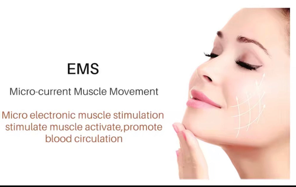 Microcurrent Facial Device 3-in-1 Light Therapy Beauty Massager for Wrinkle Lifting and Puffiness Reduction