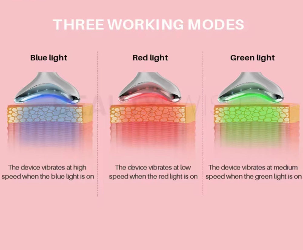 Beautivana Neck & Face Massager – 3 Color Modes & Vibration