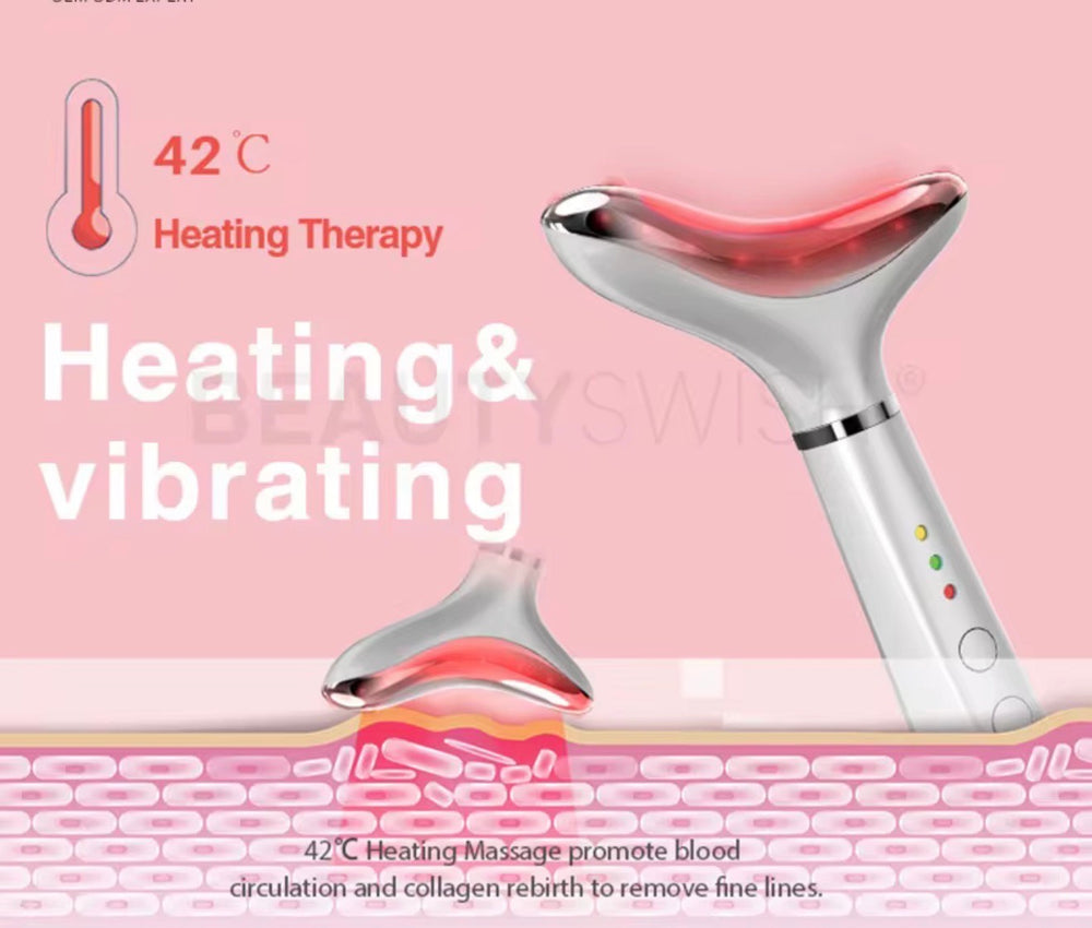 Beautivana Neck & Face Massager – 3 Color Modes & Vibration