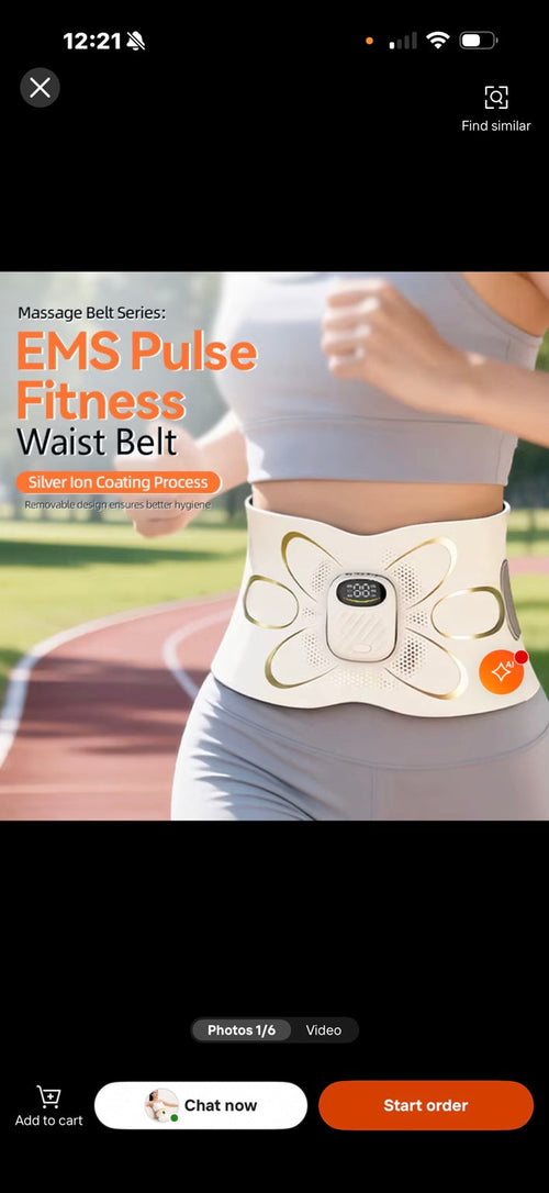 EMS pulse fitness waist belt product photo and features
