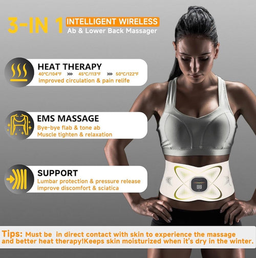 EMS pulse fitness waist belt product photo and features