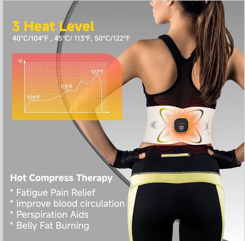 EMS pulse fitness waist belt product photo and features
