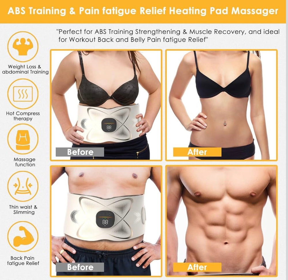 EMS pulse fitness waist belt product photo and features