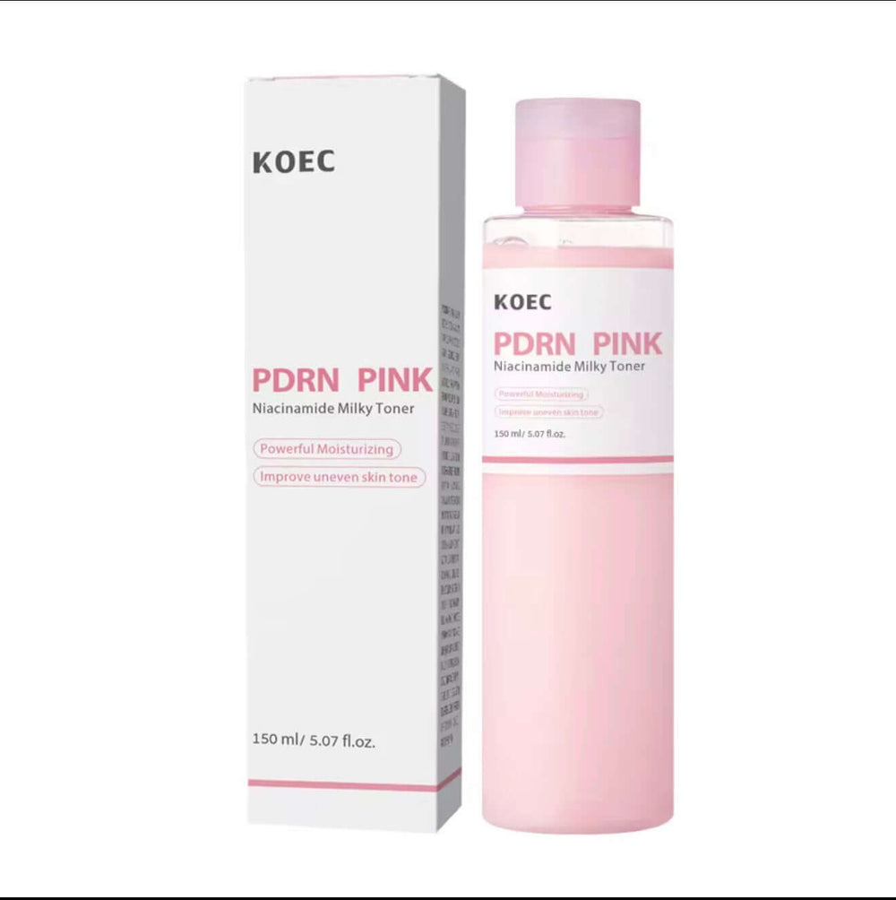 KOEC PDRN pink milky toner glass skin 150ml bottle with box – hydrating niacinamide toner for glowing skin