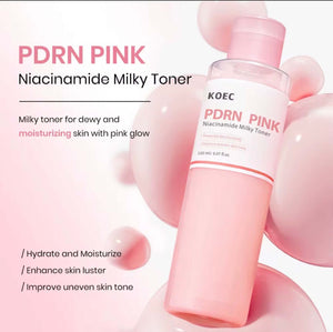 PDRN pink milky toner glass skin by KOEC – Niacinamide formula to hydrate, moisturize, and enhance skin luster