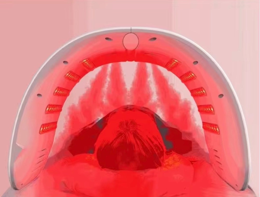 Beautivana Red Light Therapy Facial Device with Steam Mist – LED Photon Skin Rejuvenation Machine for Anti Aging, Collagen Boosting, Wrinkle Reduction & Acne Treatment – Professional At-Home Face Light Therapy