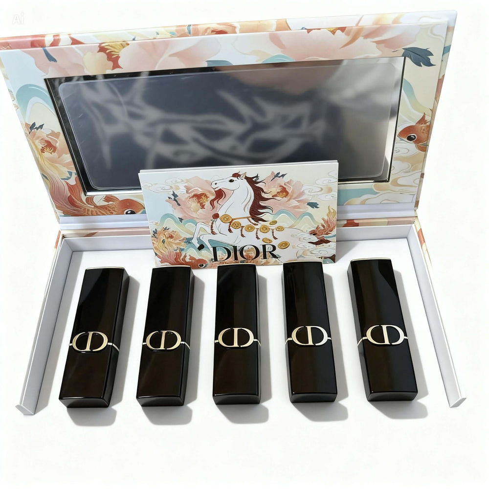 Luxury 5-Piece Lipstick Gift Set with Decorative Box – Long-Lasting Cream Matte Lipsticks | Beautivana Exclusive