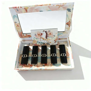 Luxury 5-Piece Lipstick Gift Set with Decorative Box – Long-Lasting Cream Matte Lipsticks | Beautivana Exclusive