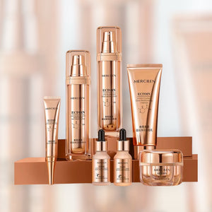 Mercilen Premium Diamond Gold Korean Skin Care Beauty Set, Luxury Skincare Collection with Vitamin C Essence Hydrating Anti-Aging Serum for Face Beauty Skin Care Set