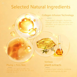 24K gold collagen repair treatment kit natural ingredients – collagen infusion, plant extracts & plump firm skin