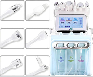 7-in-1 hydro microdermabrasion facial machine with multifunction treatment handpieces