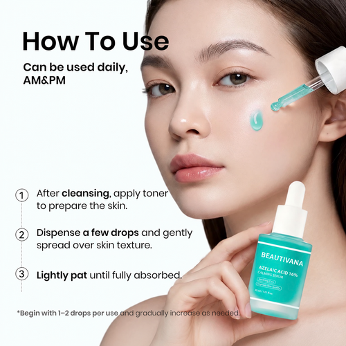 How to apply Beautivana Azelaic Acid 16% Calming Serum
