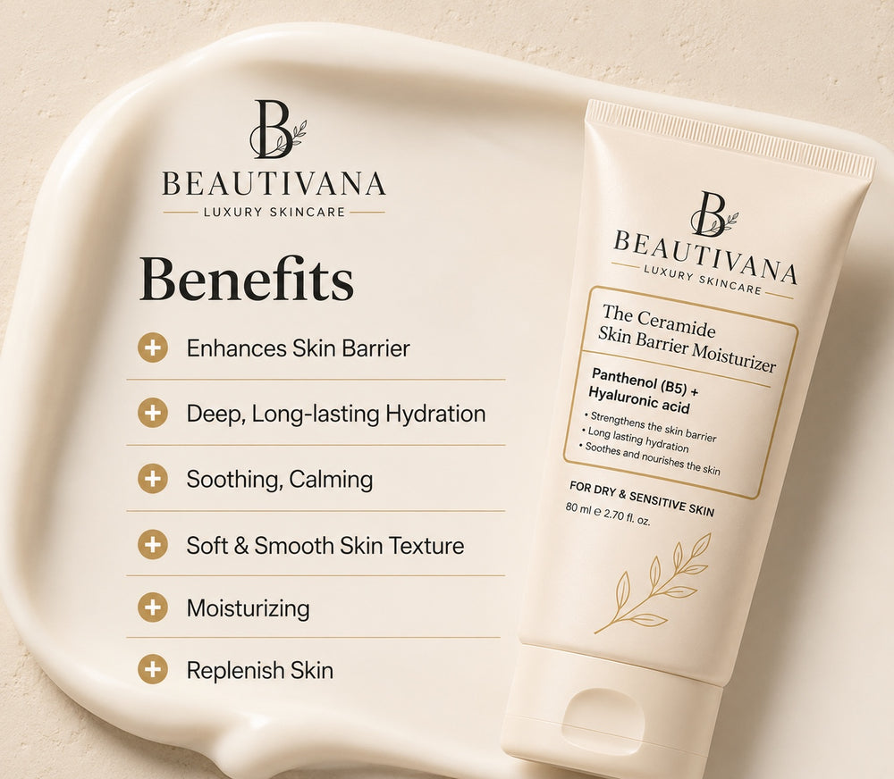 Beautivana Ceramide Moisturizer hydration and skin barrier benefits
