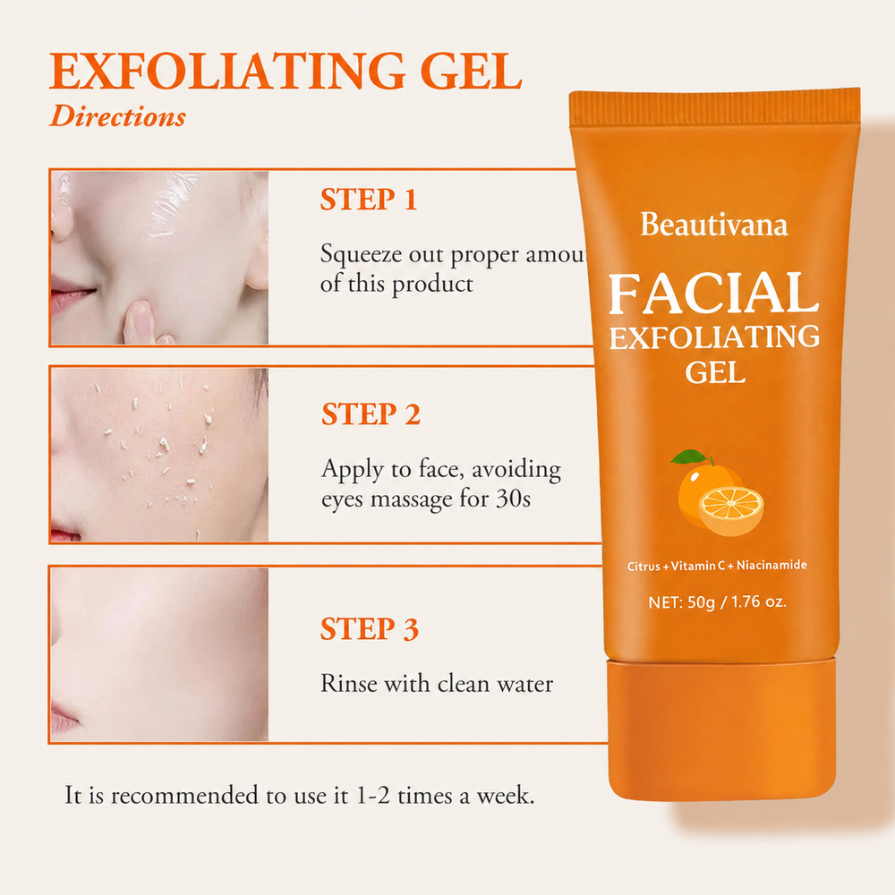 Beautivana facial exfoliating gel with Vitamin C