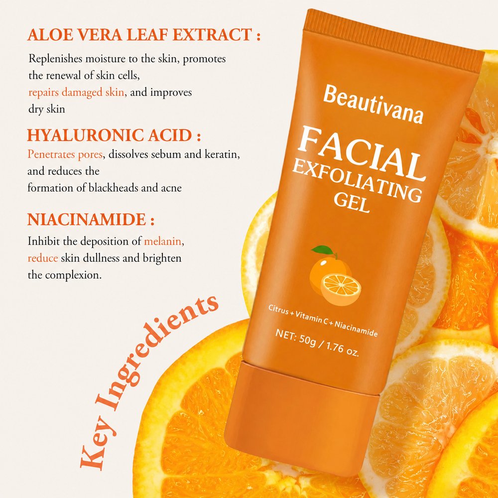 Beautivana Citrus Vitamin C facial exfoliating gel packaging