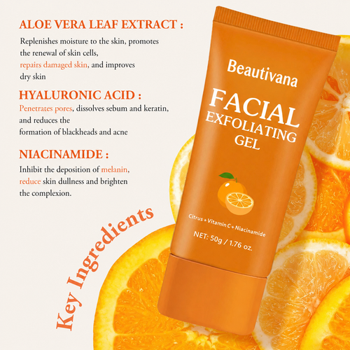 Beautivana Citrus Vitamin C facial exfoliating gel packaging