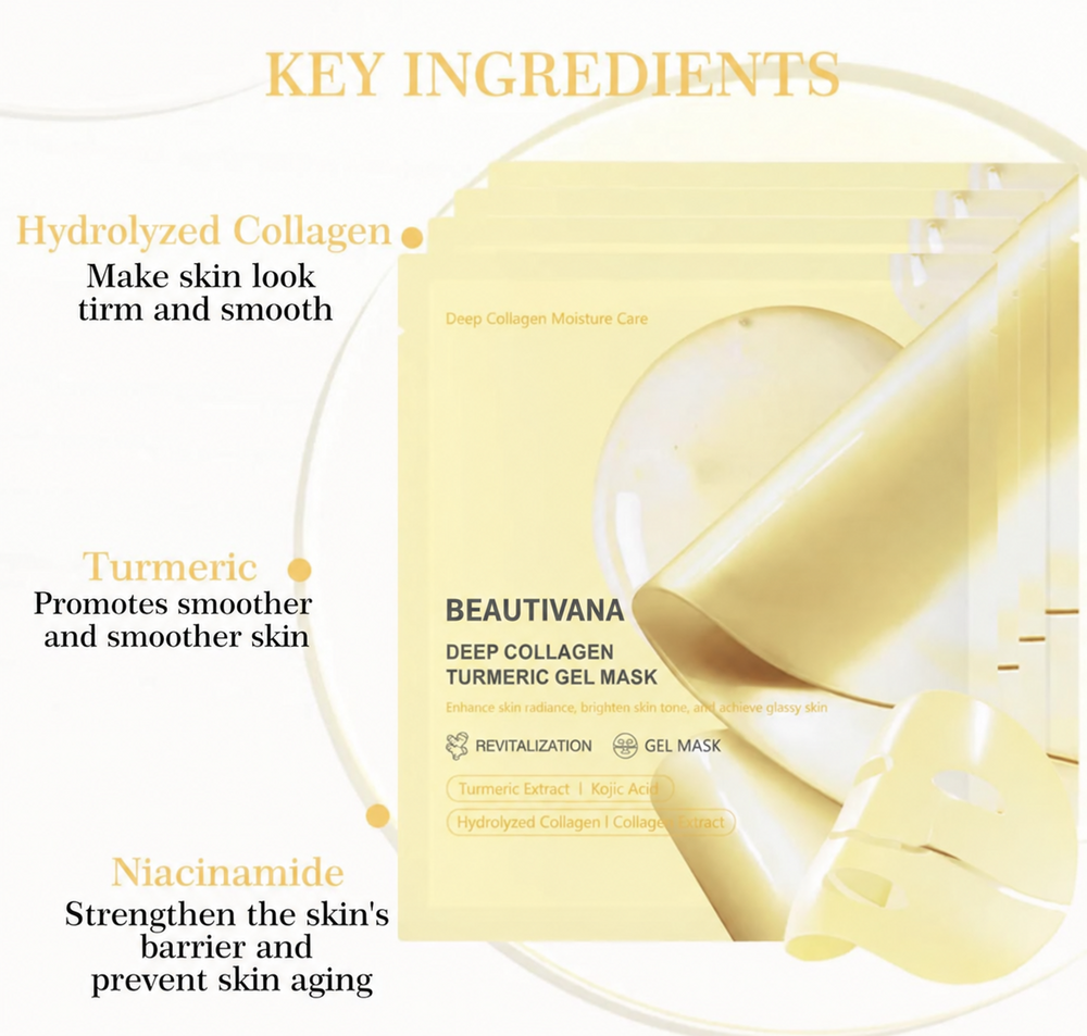 Beautivana collagen turmeric gel mask key ingredients