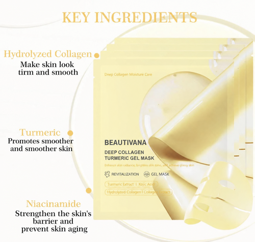 Beautivana collagen turmeric gel mask key ingredients