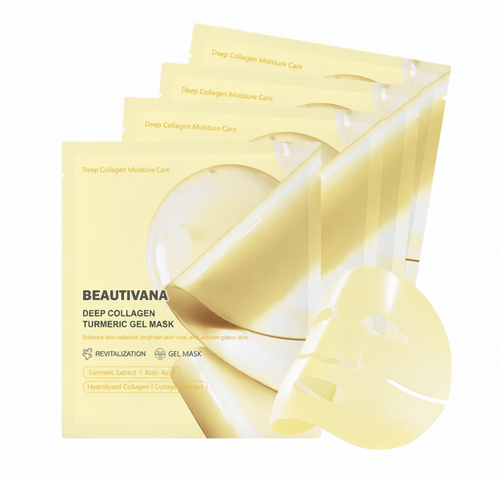 Beautivana Deep Collagen Turmeric Gel Mask four individual masks