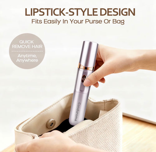 Compact lipstick-style electric face and body shaver for purse or travel bag