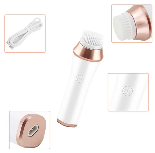 Rechargeable facial cleansing brush details